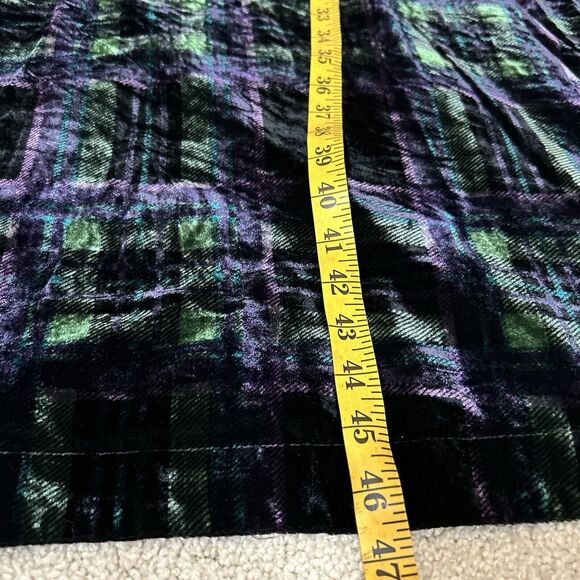 Sahara Velvet Jersey Dress Lagenlook Green Purple Tartan Check Size 3 US 10-12 - Picture 7 of 9